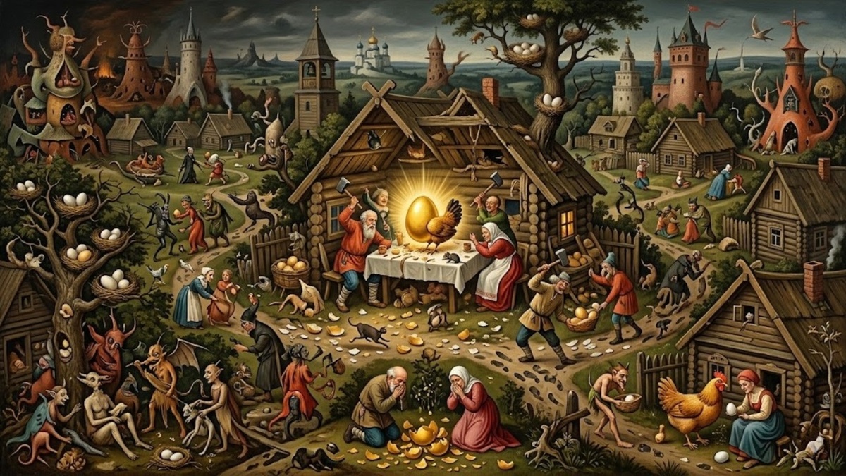 Посмотрим, что интересного можно извлечь из всем известной сказки о курочке и яичке