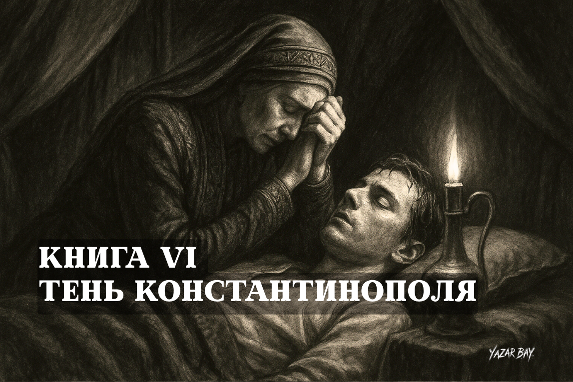 В темном шатре Бала-хатун сидит у постели своего умирающего от ран сына, шехзаде Орхана, и шепчет ему слова любви и молитвы. ©Язар Бай