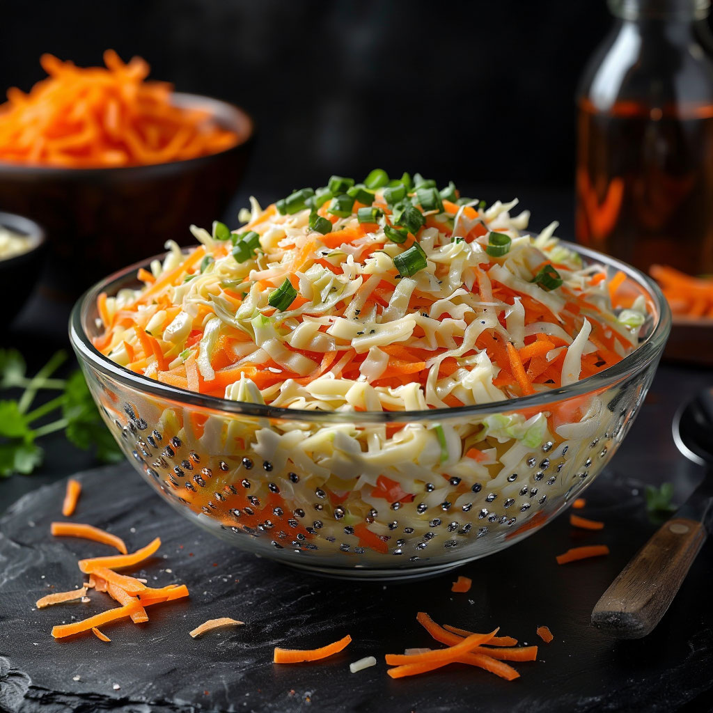 Капустный салат с пикантным соусом.