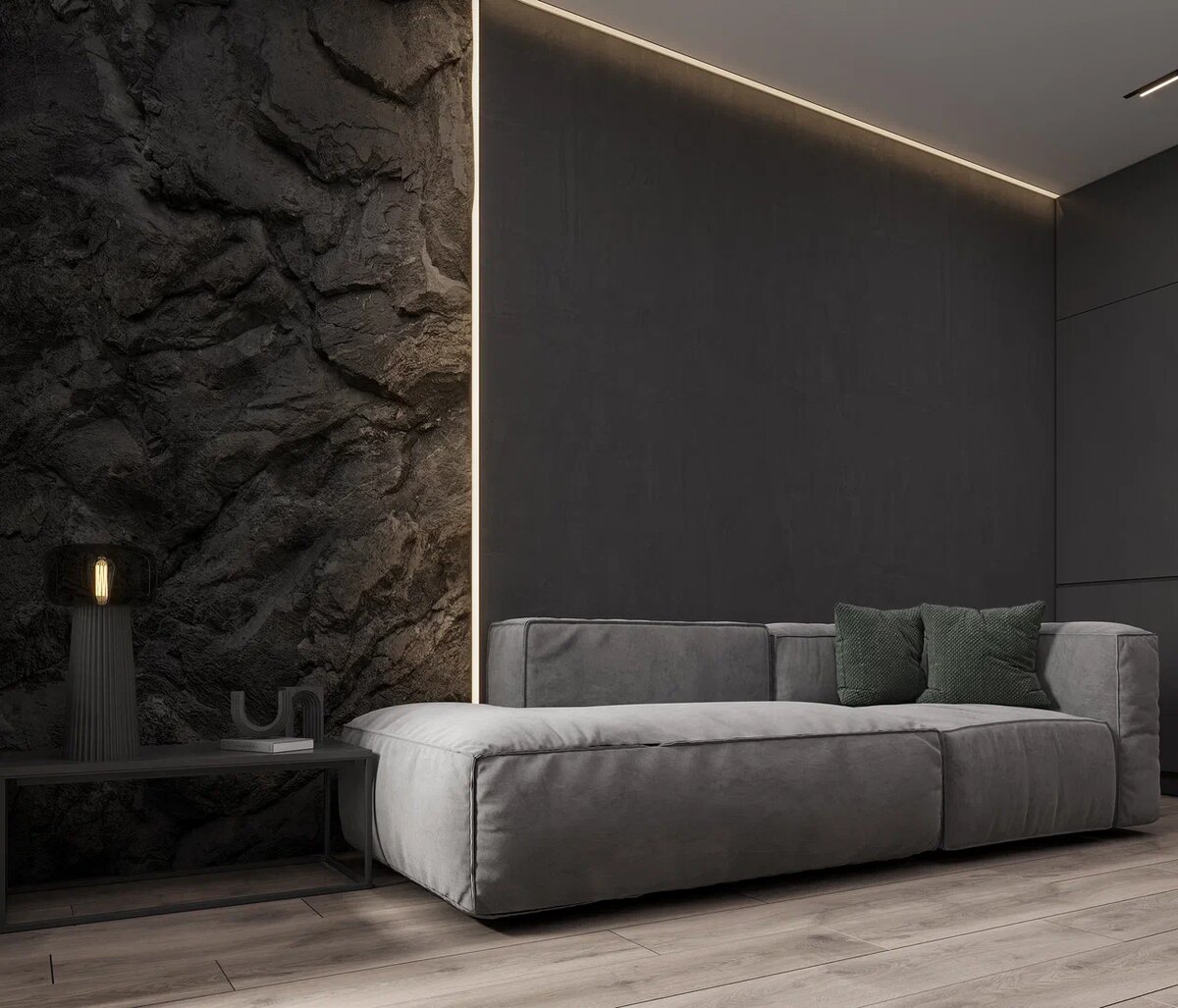 акцентная стена из камня