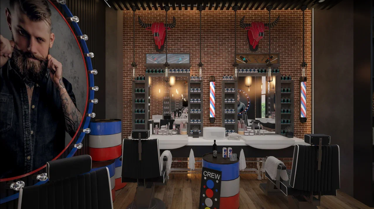 Эскизный дизайн - проект. Барбершоп. Студия Интерьеров Ольги Филипповой.