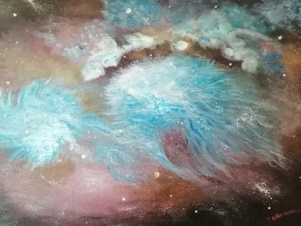 "В глубинах далёкого космоса", холст масло