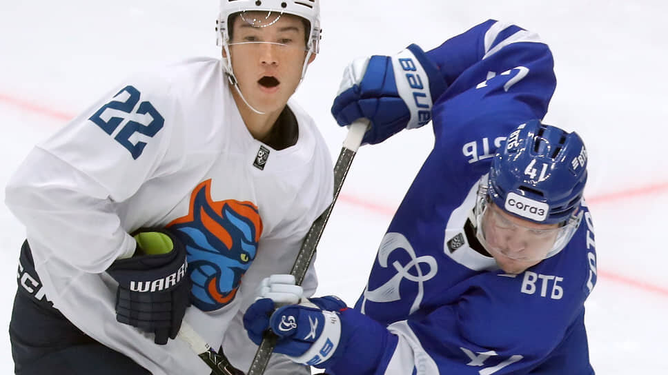 Матч между командами «Динамо» (Москва) и «Шанхай Дрэгонс» (Шанхай) в Дворце спорта «Мегаспорт» в рамках Кубка мэра Москвы по хоккею..📷Фото: Екатерина Матюшина / Коммерсантъ