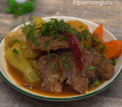 Дымляма: мясо и овощи, томлёные в казане по-особому