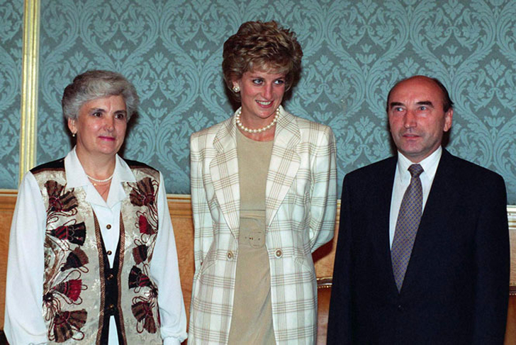 Людмила Безлепкина, принцесса Диана и Юрий Яровой, 15 июня 1995 года