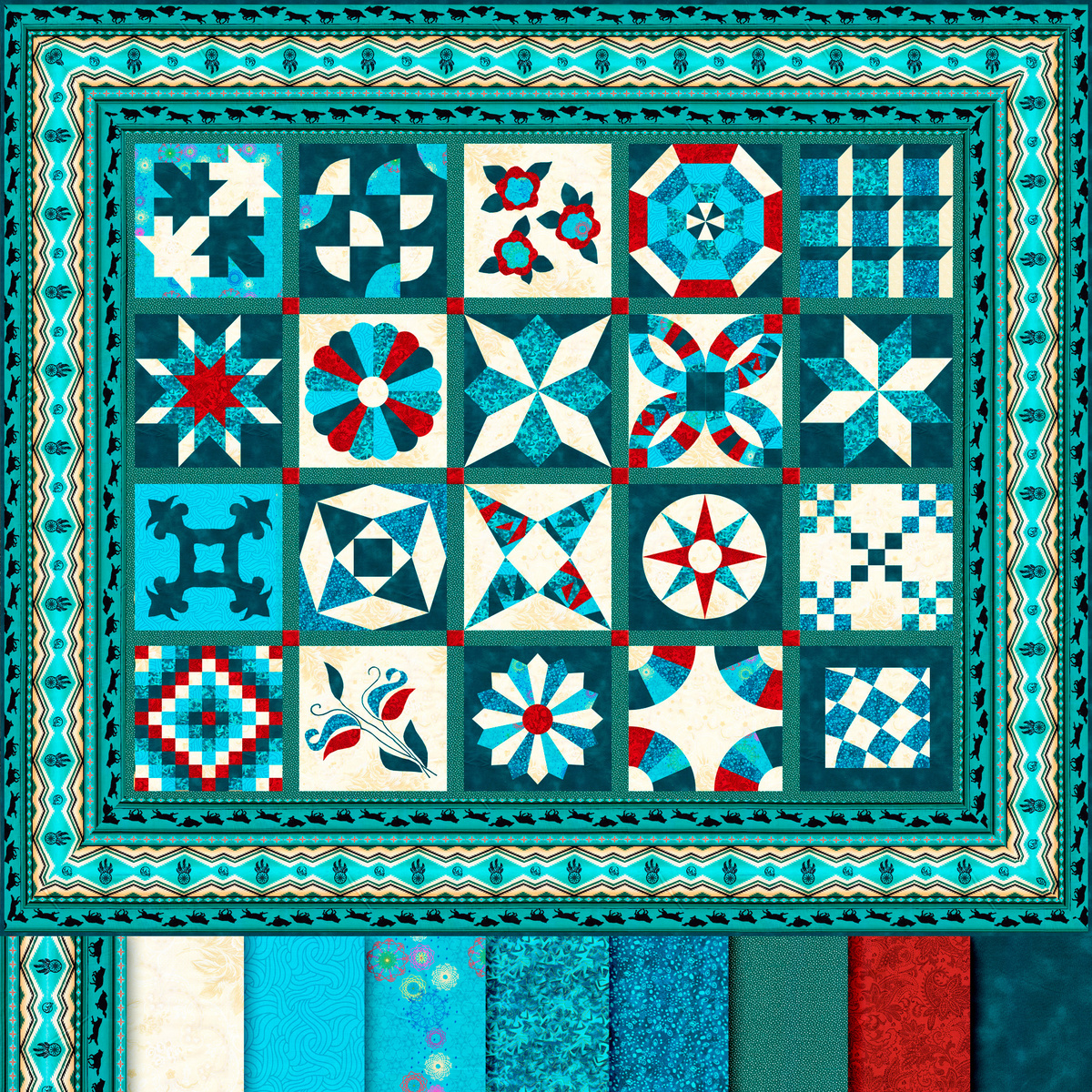 Набор тканей на Лоскутное одеяло "Аляска" 