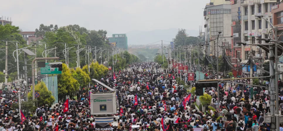 Фото протестов в Непале
