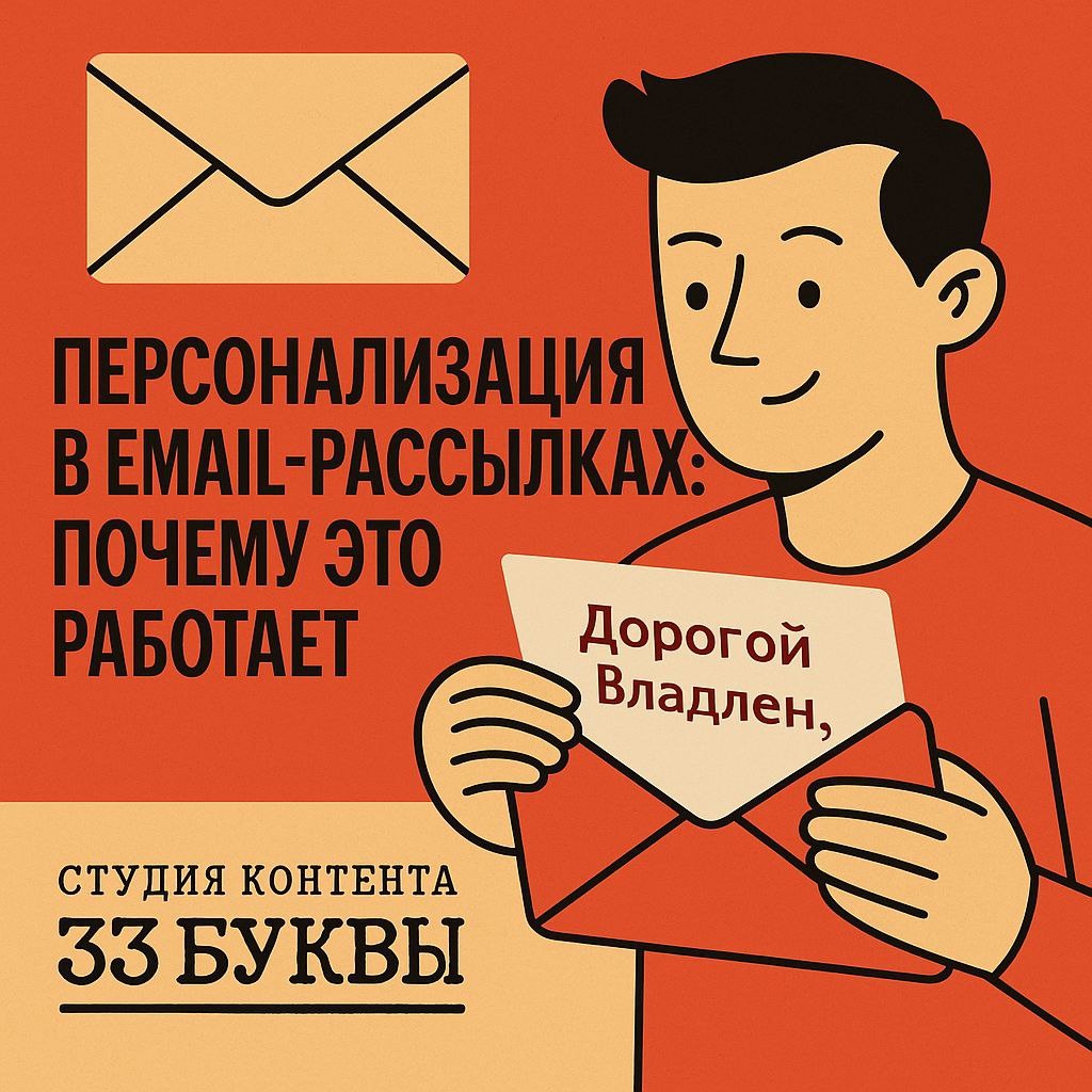 Исследования показывают: персонализированные письма открывают на 26% чаще, чем общие.