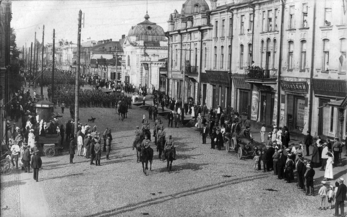 Вступление чехословацких войск в Иркутск, 1918 год.