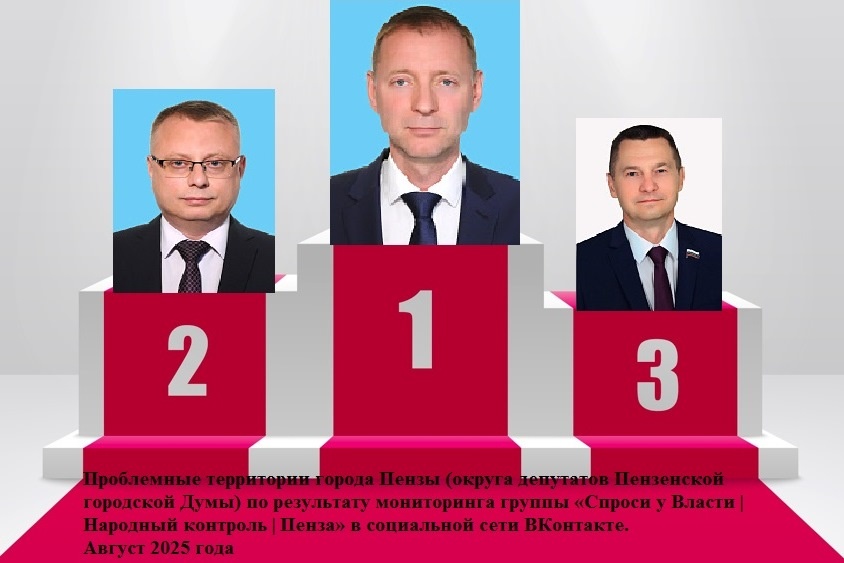 Подиум "равнодушия" на обращения граждан Пензы. Август 2025