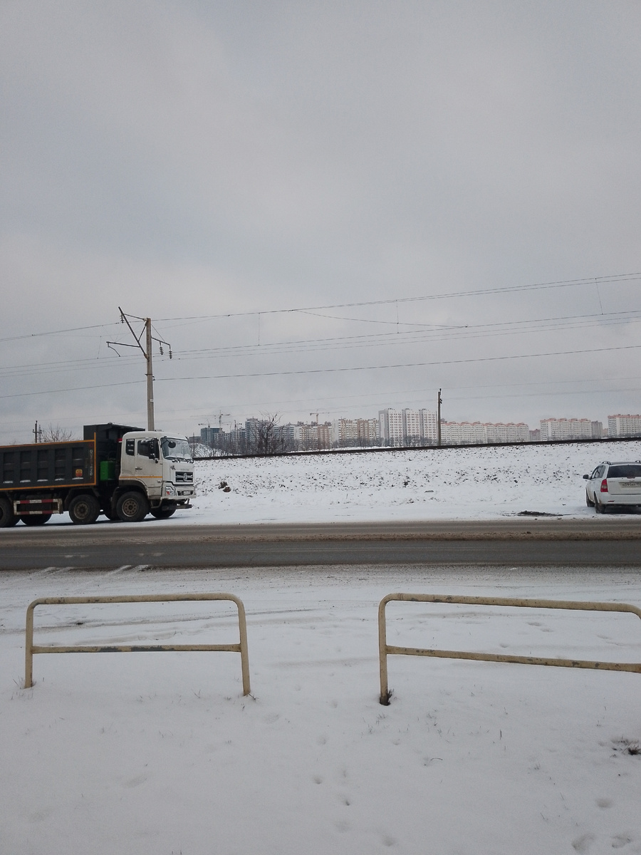 Снег в Краснодаре. Улица Тихорецкая. Фото автора.