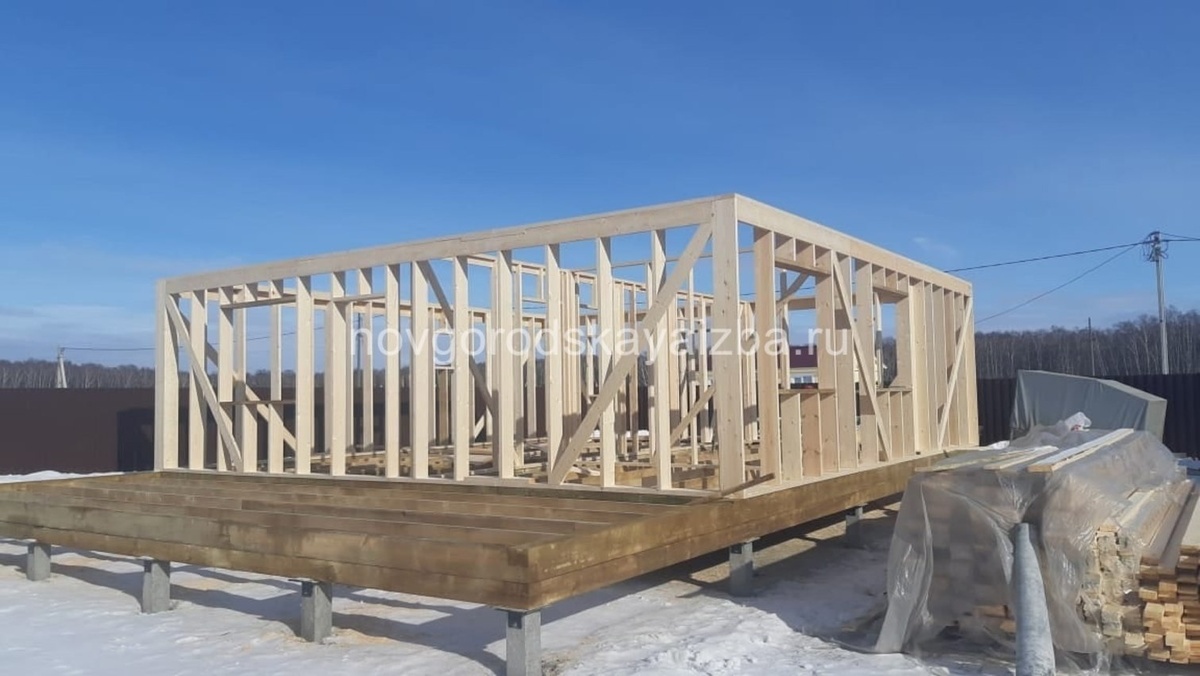Процесс возведения каркасного дома