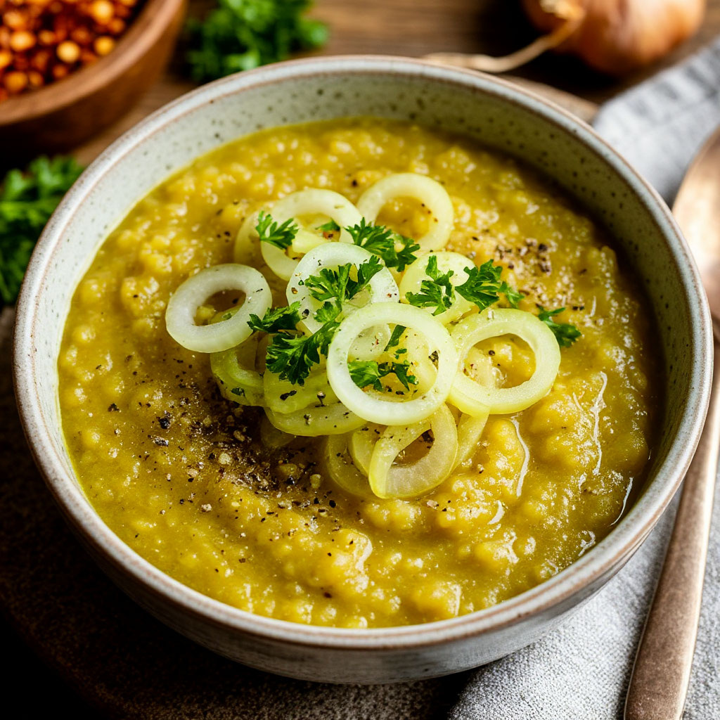  гороховая каша с луком