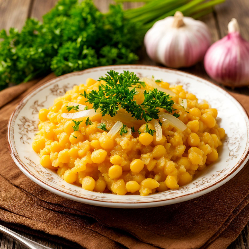 Гороховая каша с луком