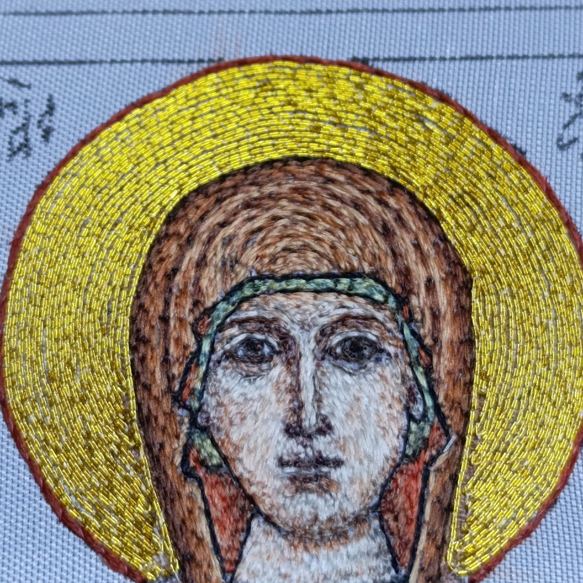 Анна пророчица, ручная вышивка