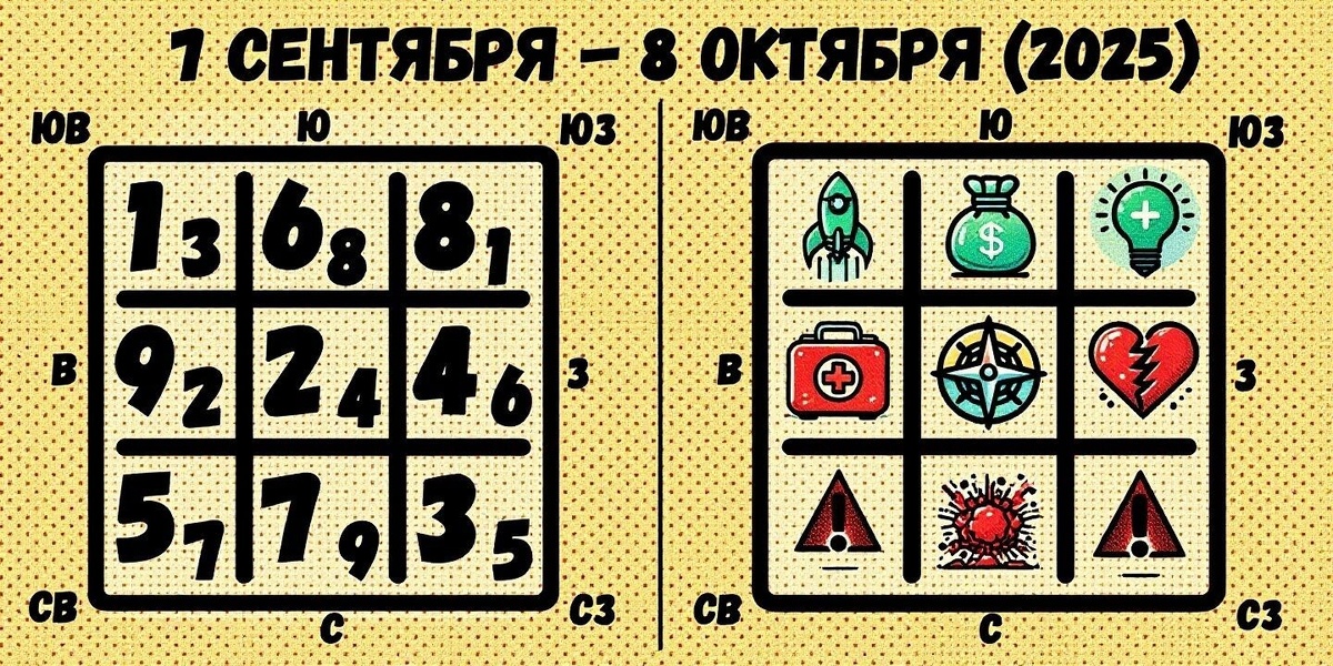 Летящие Звезды Года и Месяца Деревянного Петуха (7 Сентября по 8 Октября)