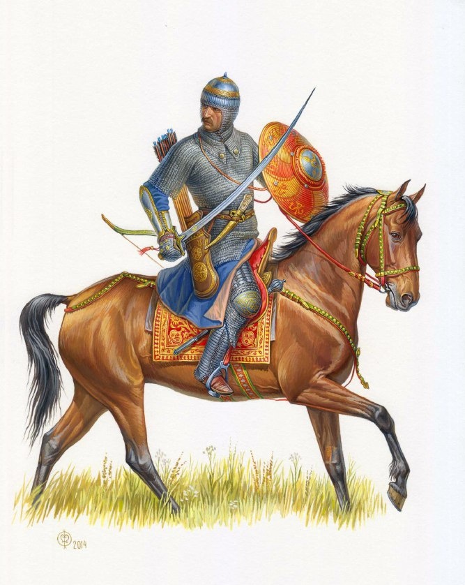 Кабардинский всадник из свиты князей Темрюковичей. 1550-1570-е годы.
Художник Олег Федоров.