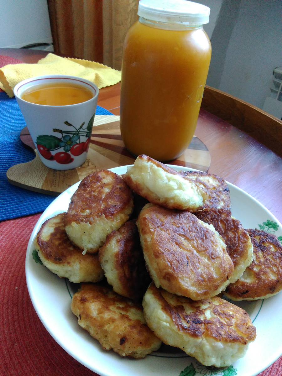 тыквенный сок и оладьи с тыквой-фото автора