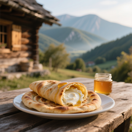 Пита с каймаком — боснийский завтрак