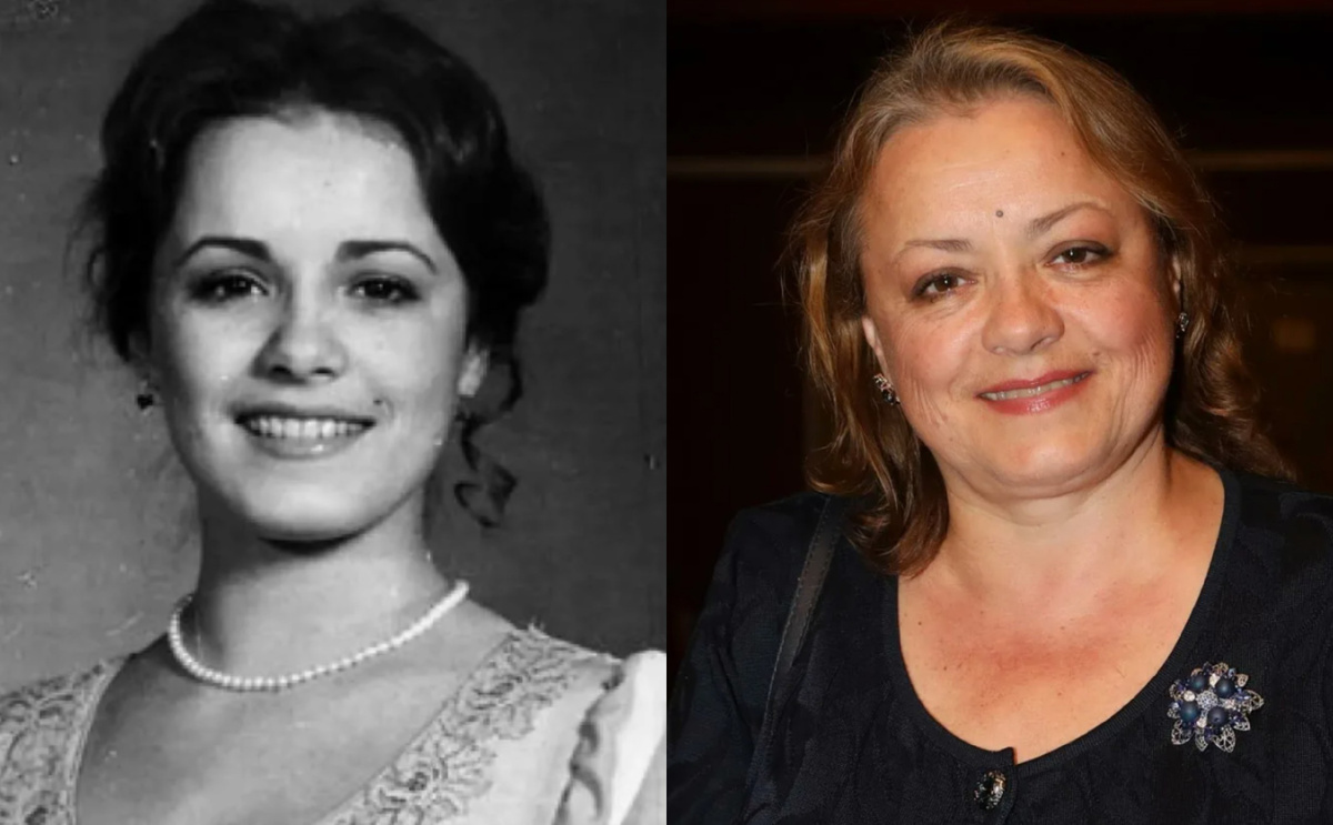 на фото Елена Цыплакова в молодости и сейчас