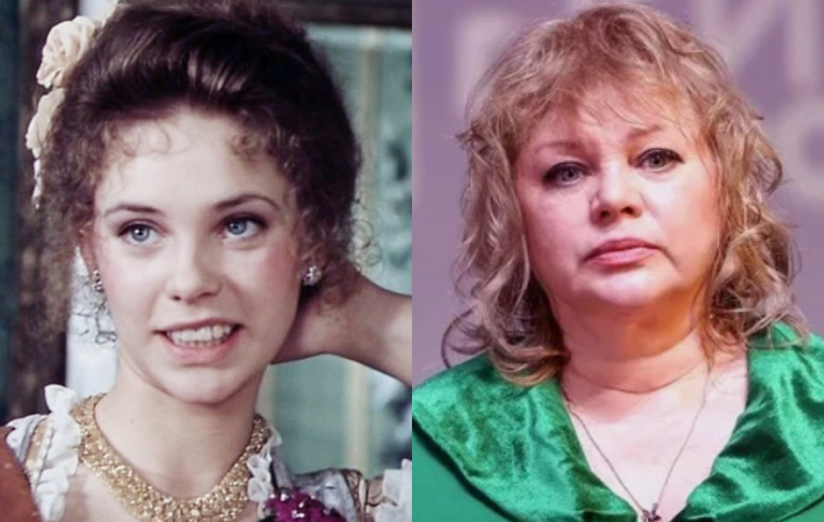 на фото Ольга Машная в молодости и сейчас