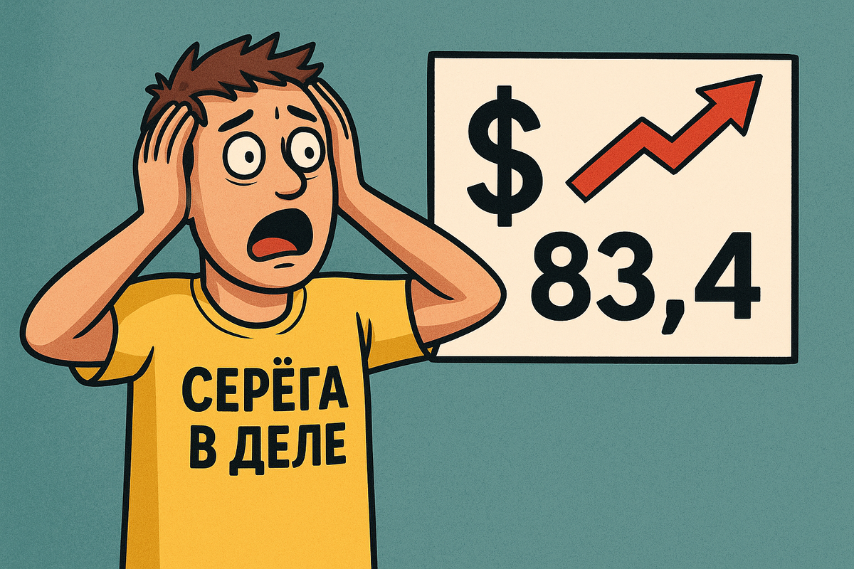 Серёга в панике следит за курсом доллара, который снова стремительно растёт