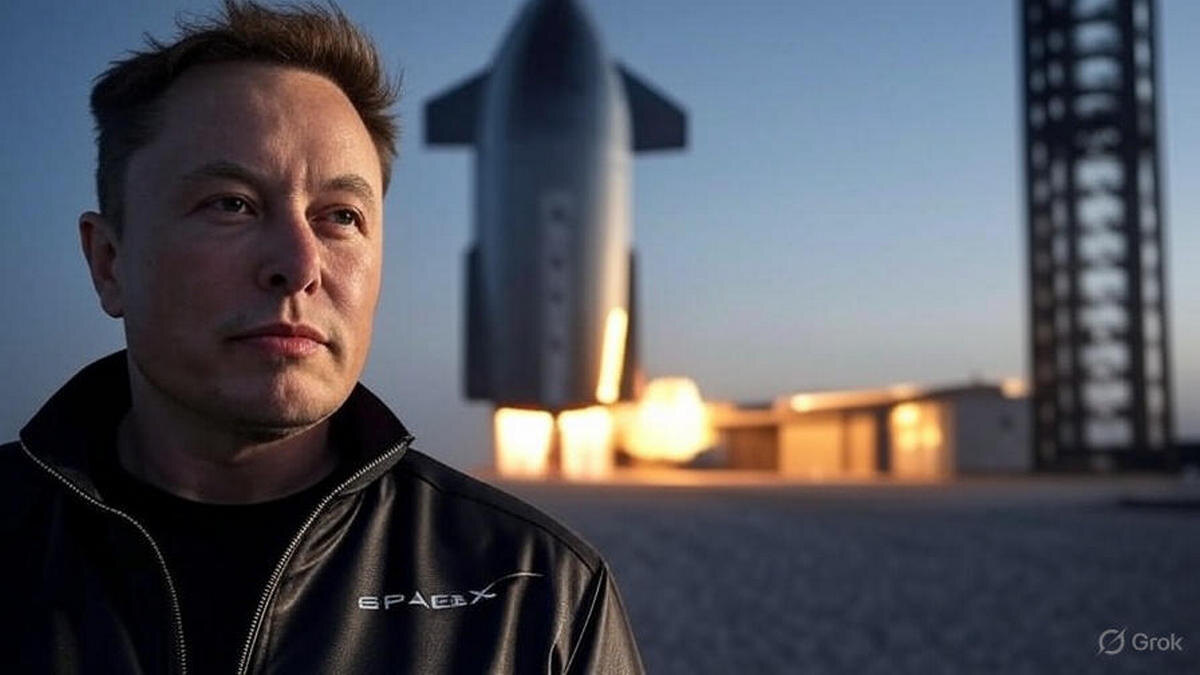 Grok всё ещё работает неидеально при создании рендеров Starhip. Изображение Grok  📷
