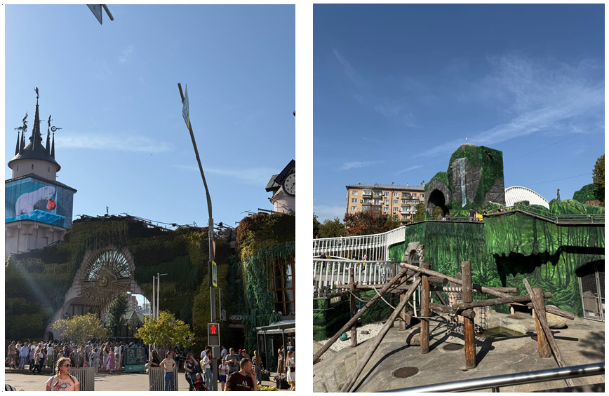 Центральный вход в Московский зоопарк (фото слева)