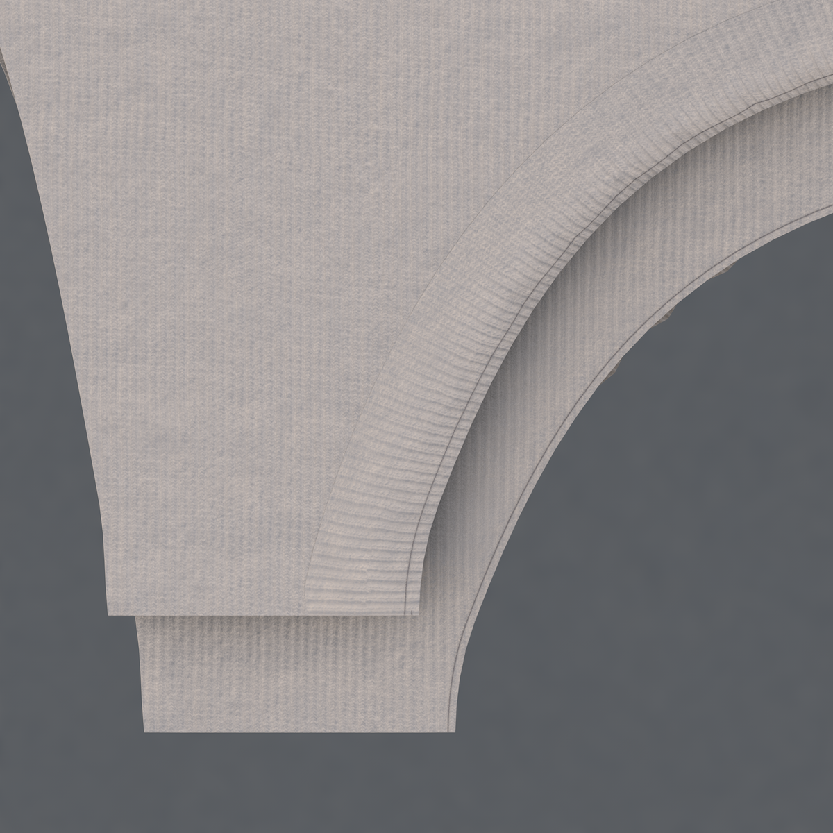 Выкроите полосу ткани, шириной 4-5 см и длиной 35 см. Притачайте полосу к горловине эластичным швом, лицевыми сторонами внутрь