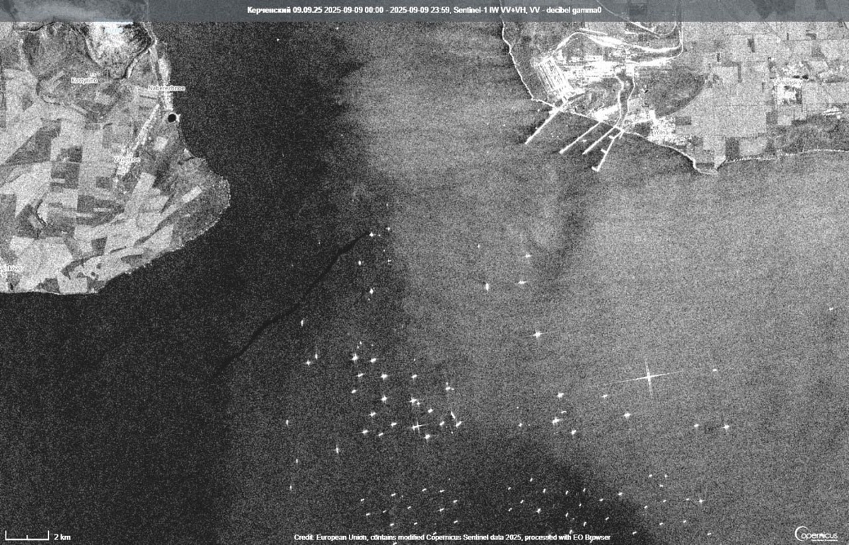 Спутниковое окно без видимого шлейфа в точке установки коффердама (иображение Макс Анапский)