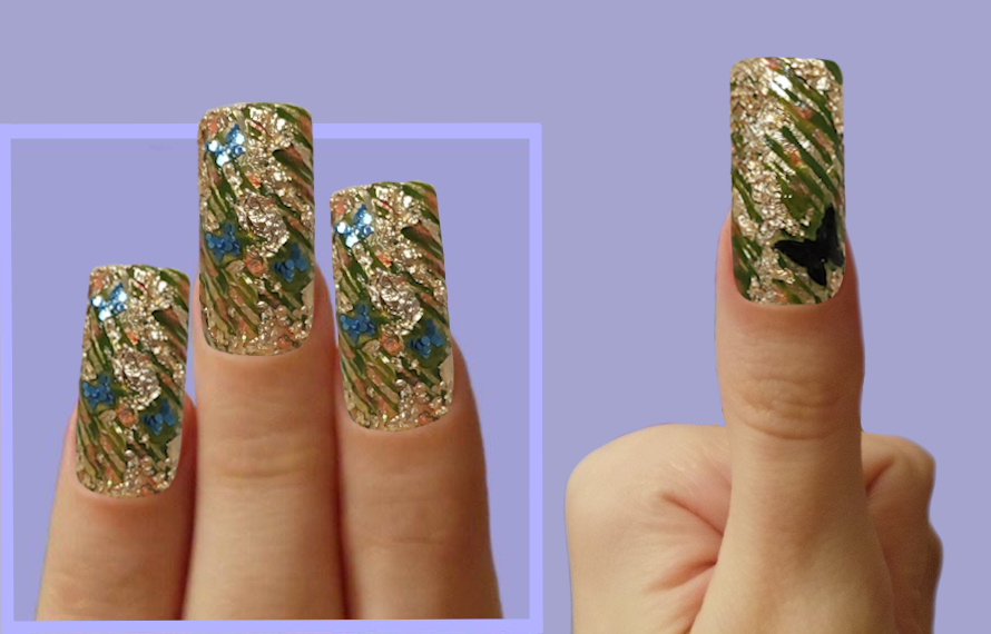 Коллаж. Ногтевой дизайн Приходящая Осень и Уходящее Лето