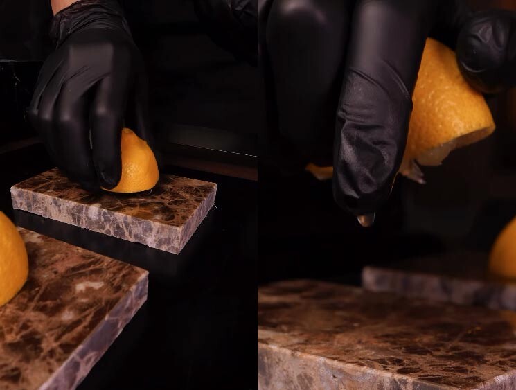 Эксперимент с лимонным соком и натуральным камнем