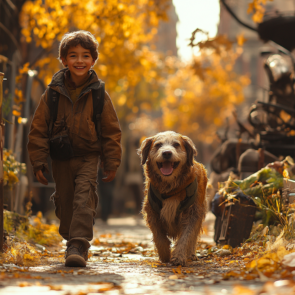 Картинка сгенерированна ИИ, хотя странно, что мальчик улыбается, но именно таким я героя и представляла.