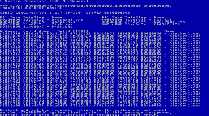 Синий экран смерти на Windows NT