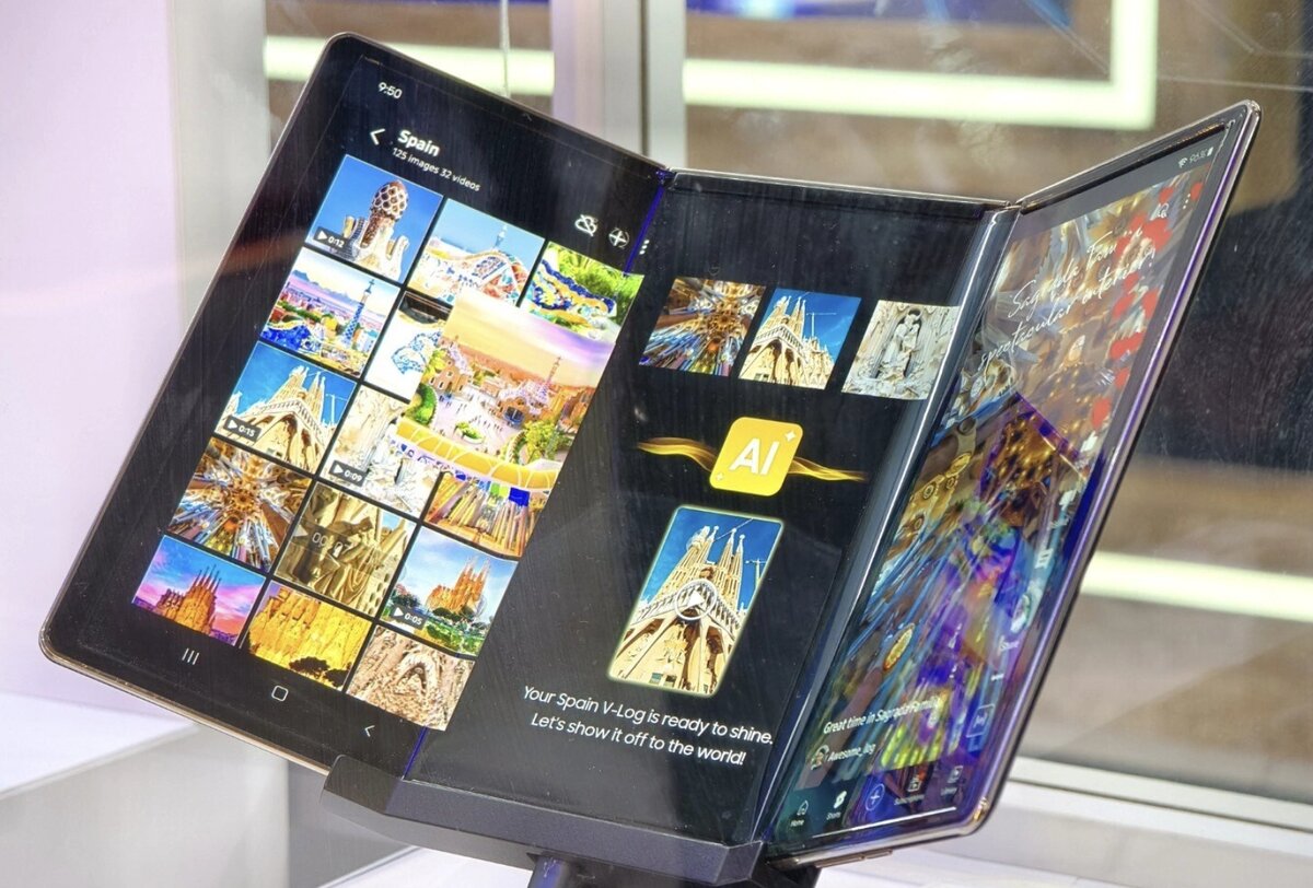   Возможно, на изображении смартфон Samsung Galaxy Z TriFold