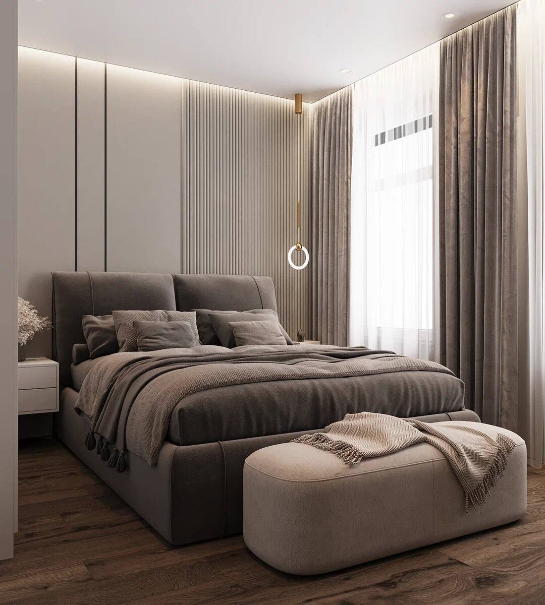 [Фото 2: спальня в спокойных тонах]