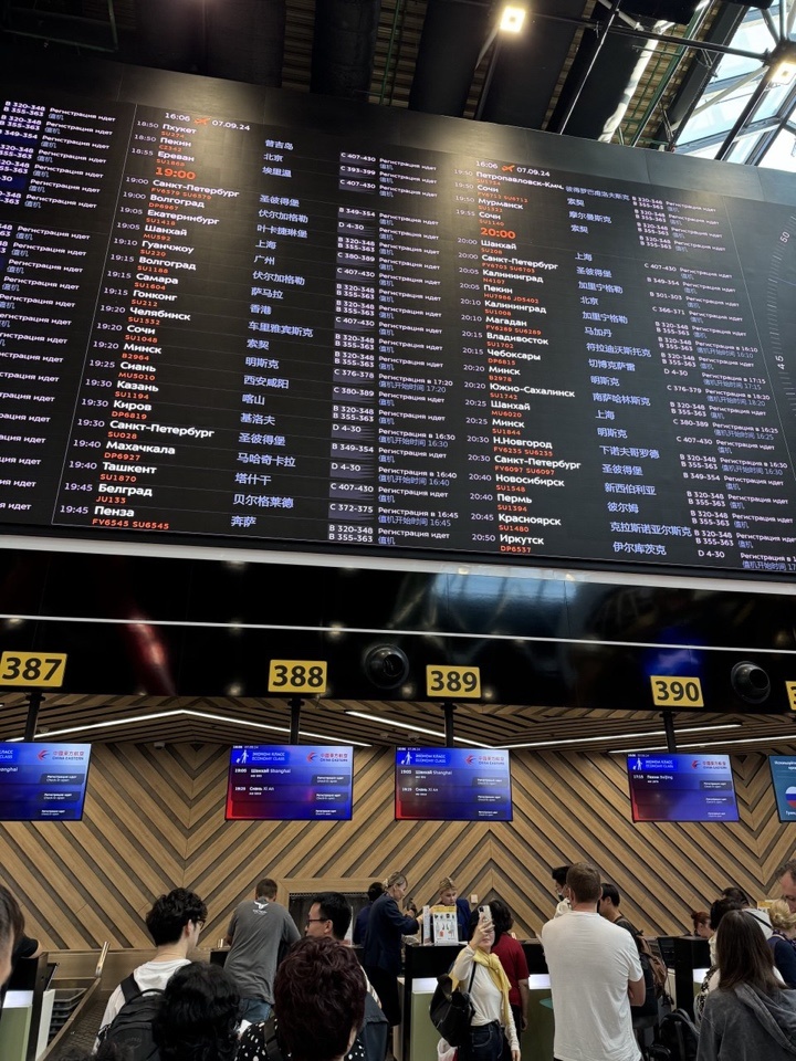 Аэропорт Шереметьево. Регистрация на рейс