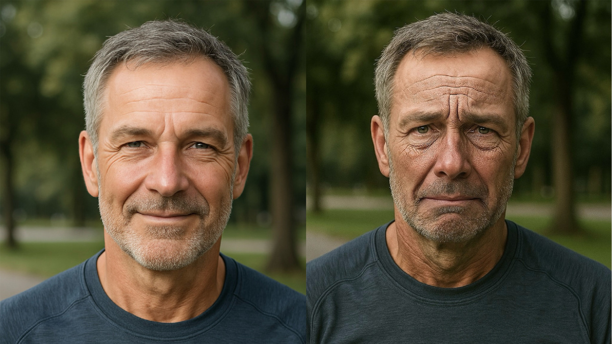 Изображение человека с высокими показателями и с низкими