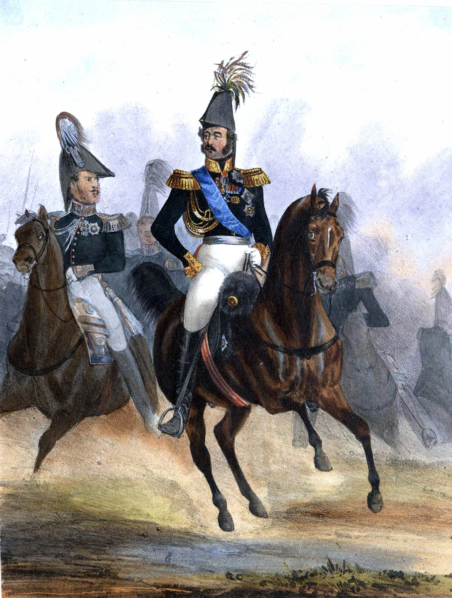 император Николай I и вероятно граф Орлов (слева)