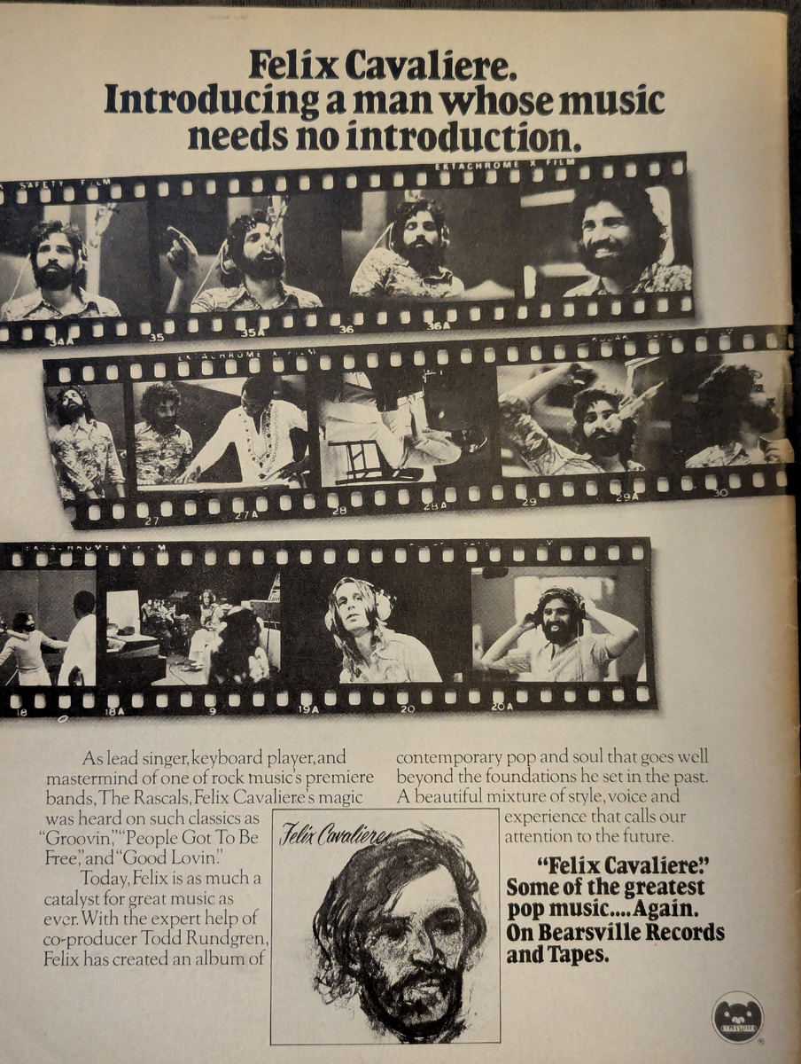 Реклама альбома в американском журнале Circus.