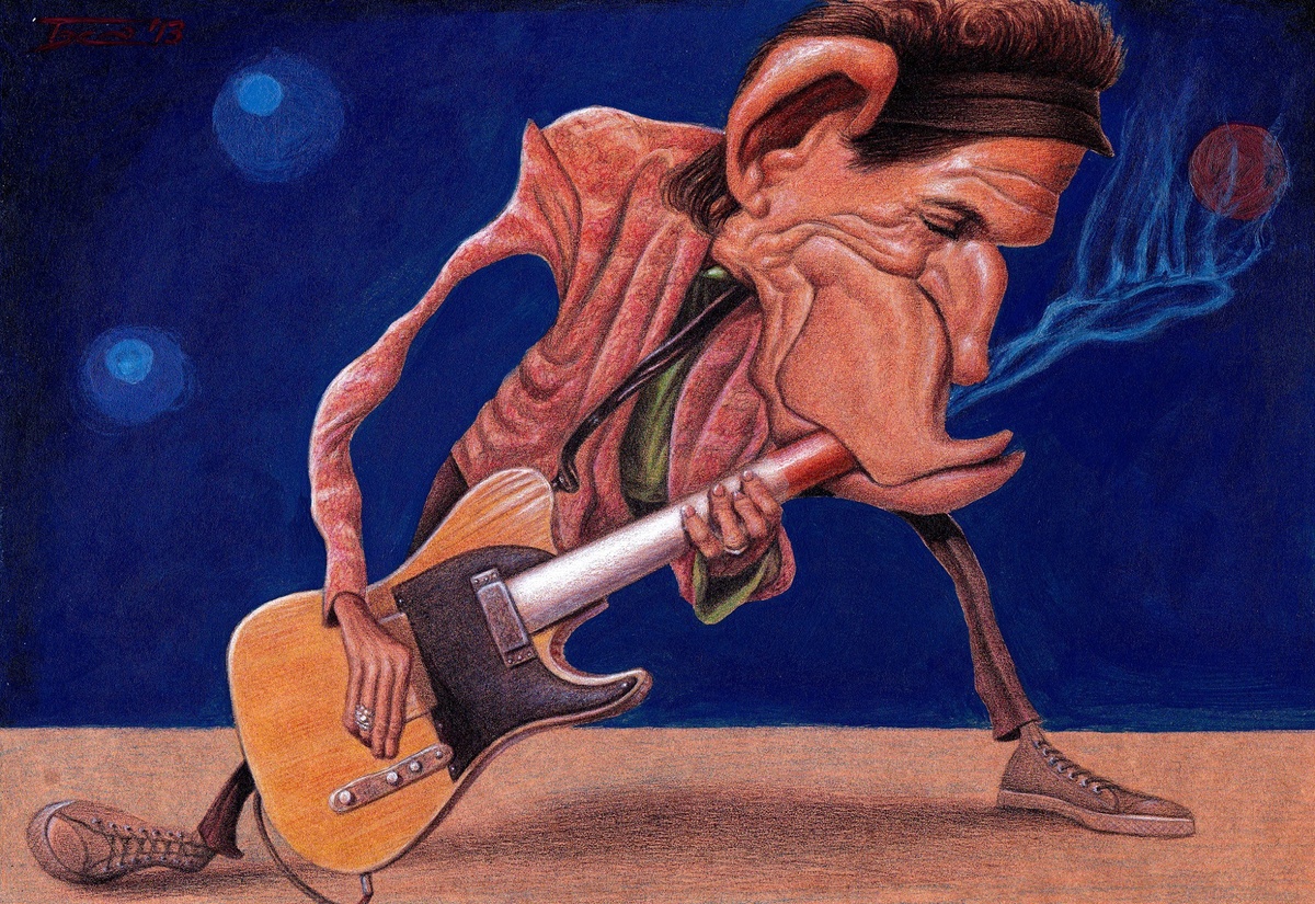 ШАРЖ ОТ ХУДОЖНИКА-КАРИКАТУРИСТА ВАЛЬТЕРА ТОСКАНО / Walter Toscano / КИТ РИЧАРДС / . Keith Richards — британский гитарист и автор песен группы The Rolling Stones 