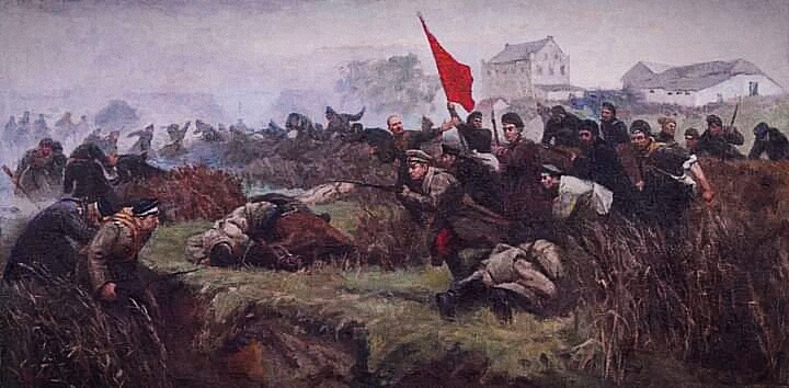 Атака красногвардейцев. Изображение из открытых источников