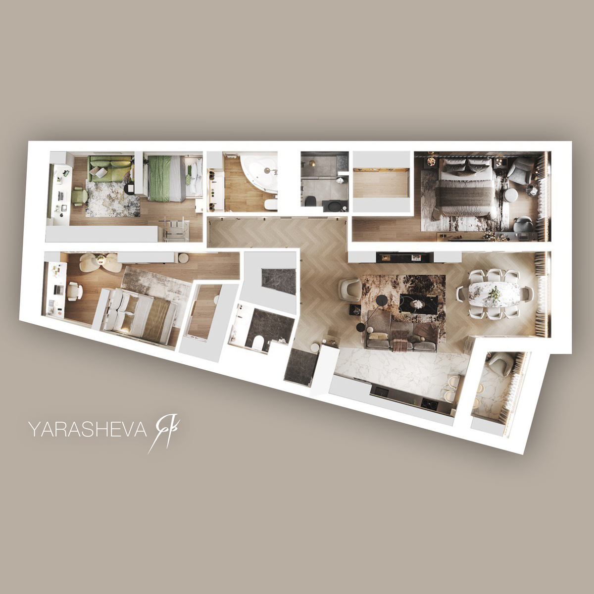 Дизайн интерьера квартиры Yarasheva Design Interior Studio
