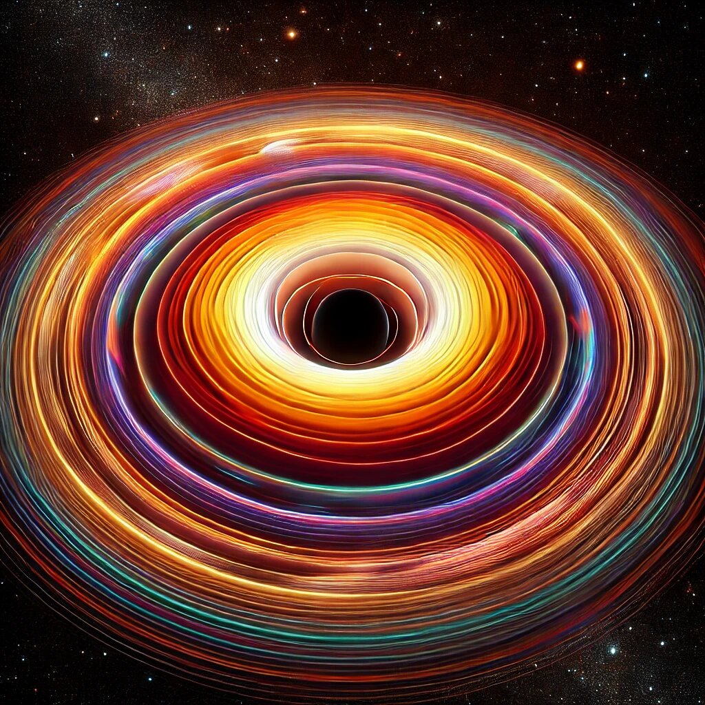 Мультиспектральный портрет: чёрная дыра в цвете по разным частотам