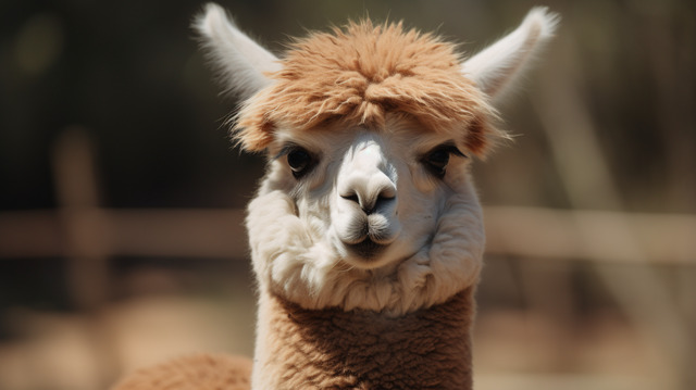 Пушистая альпака крупным планом