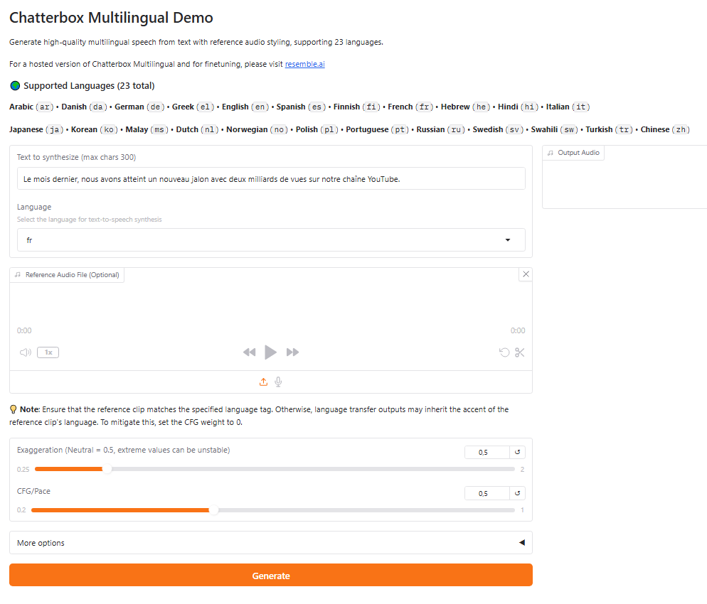 Внешний вид проекта Chatterbox на сайте huggingface.co