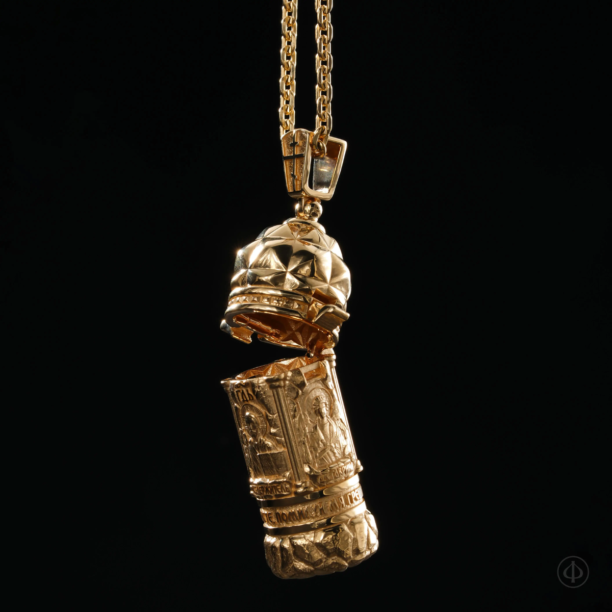 Колба-мощевик из золота 750 Арт.041