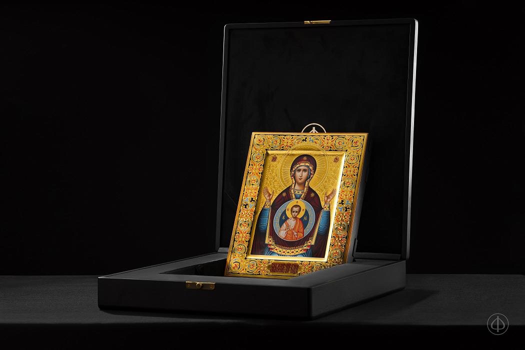 Икона ручной работы - икона Божией Матери «Знамение»