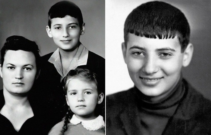 Игорь Крутой в детстве с мамой и сестрой.
