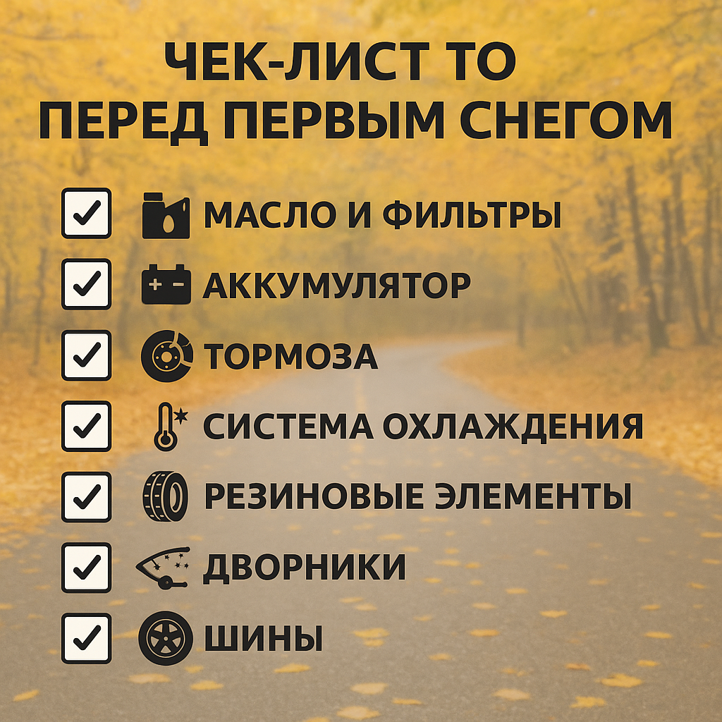 чек-лист то перед снегом